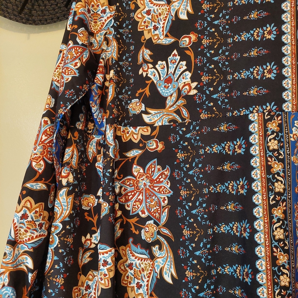 Boho Flowy Kimono Duster XL | Sheer Festival Layering Wrap - Picture 10 of 10